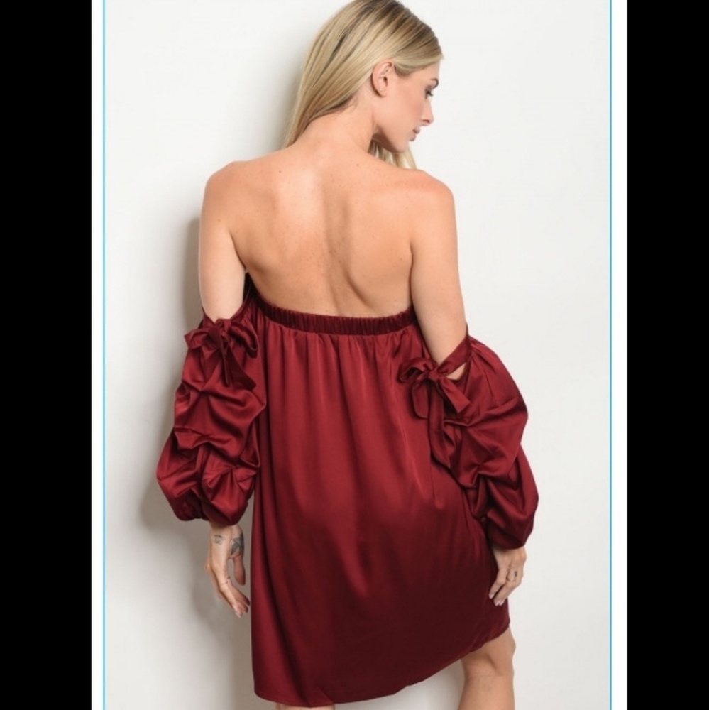 The Perfect Wine Colored, Off The Shoulder Dress